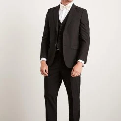 Burton Tailored Fit Black Essential Suit Trousers