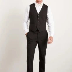 Burton Slim Fit Black Essential Waistcoat