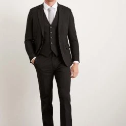 Burton Slim Fit Black Essential Suit Trousers