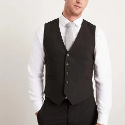 Burton Slim Fit Black Essential Waistcoat