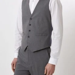 Burton Slim Fit Light Grey Essential Waistcoat
