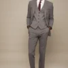 Burton Tailored Fit Light Grey Essential Suit Trousers