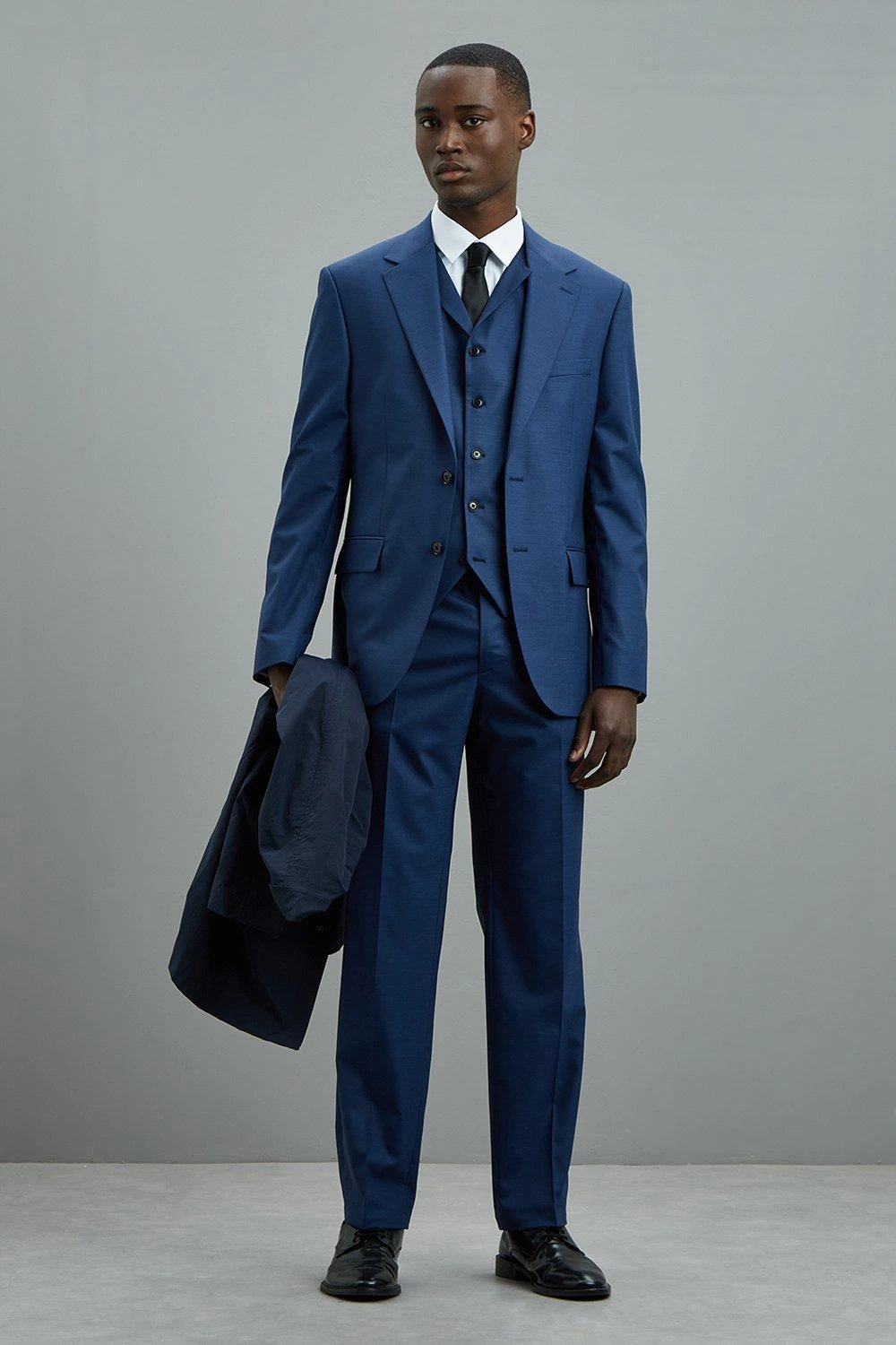 Burton 1904 Tailored Fit Blue Single Breasted Suit Waistcoat - Image 2