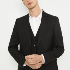 Burton Plus And Tall Tailored Black Suit Jacket