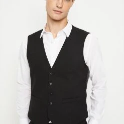 Burton Plus And Tall Tailored Black Waistcoat