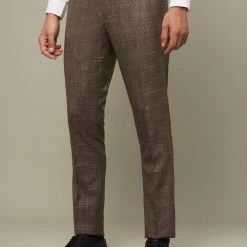 Burton Skinny Fit Neutral Check Suit Trouser