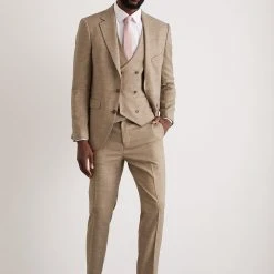 Burton Slim Fit Stone End On End Suit Trousers