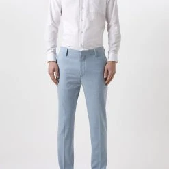 Burton Skinny Fit Pale Blue End On End Suit Trousers