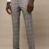 Burton Slim Fit Grey Highlight Check Suit Trousers