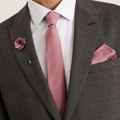 Burton Slim Rose Pink Tie And Pocket Square Set