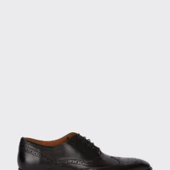 Burton Leather Smart Black Oxford Brogue Shoes