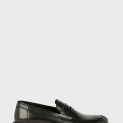 Burton Black Smart Leather Slip On Loafers