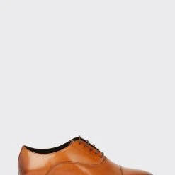 Burton Tan Smart Leather Oxford Toe Cap Shoes