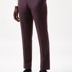Burton Skinny Burgundy Micro Texture Suit Trousers