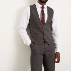 Burton Tailored Fit Semi Plain Waistcoat
