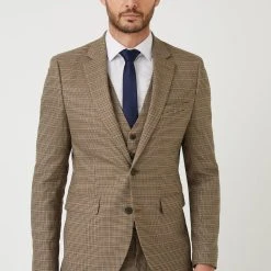 Burton Skinny Fit Neutral Puppy Tooth Suit Jacket