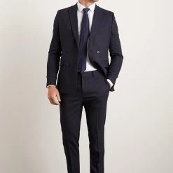 Burton Skinny Fit Navy Fine Stripe Suit Trousers