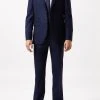 Burton Slim Fit Plain Blue Wool Suit Jacket