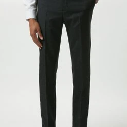 Burton Slim Fit Plain Charcoal Wool Suit Trousers