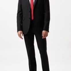 Burton Slim Fit Black Twill Suit Jacket