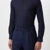 Burton Navy Long Sleeve Skinny Poplin Shirt
