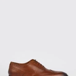 Burton Tan Leather Smart Oxford Brogue Shoes