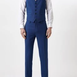 Burton Plus And Tall Slim Fit Blue Birdseye Waitcoat