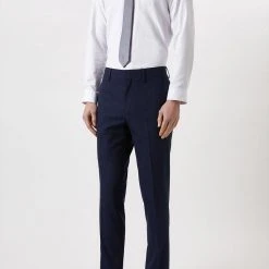 Burton Plus And Tall Tailored Fit Navy Marl Suit Trousers