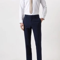 Burton Plus And Tall Slim Fit Navy Marl Suit Trousers