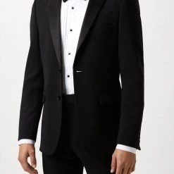 Burton Skinny Fit Black Tuxedo Suit Jacket
