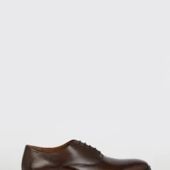 Burton Dark Tan 1904 Leather Plain Oxford Shoes