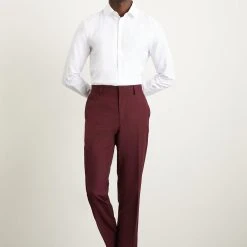 Burton Skinny Fit Burgundy Suit Trousers