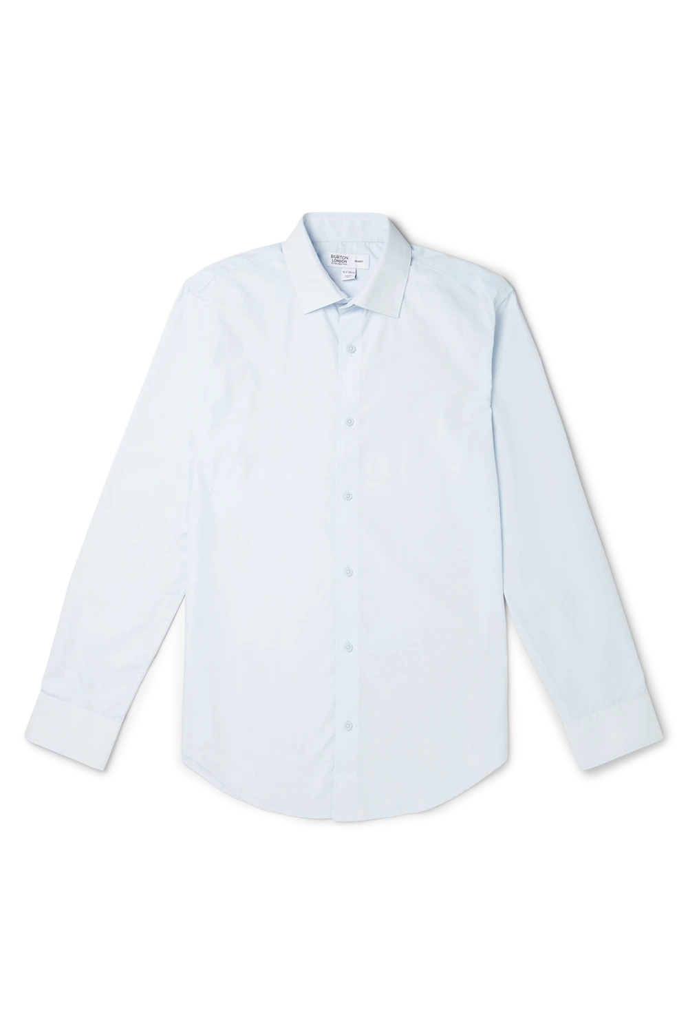 Burton Blue Skinny Fit Long Sleeve Easy Iron Shirt - Image 4