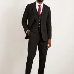 Burton Tailored Fit Black Essential Suit Trousers