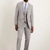 Burton Tailored Fit Light Grey Essential Suit Trousers