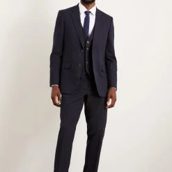 Burton Tailored Fit Navy Essential Suit Trousers