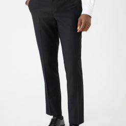Burton Slim Fit Black Tuxedo Suit Trousers
