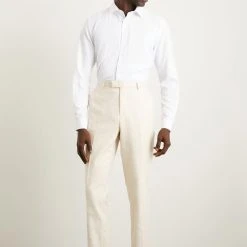 Burton Slim Fit Stone Linen Blend Suit Trousers