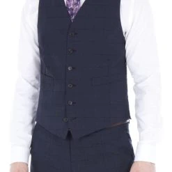 Jeff Banks Windowpane Check Suit Waistcoat