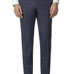 Jeff Banks Check Flat Front Travel Suit Trouser