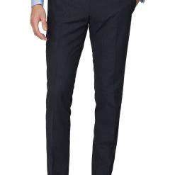 Racing Green Texture Wool Blend Tailored Fit Suit Trousers