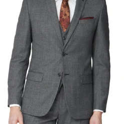 Racing Green Texture Wool Blend Tailored Suit Jacket