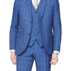 Jeff Banks Summer Check Super Slim Fit Brit Suit Jacket