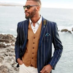 Joe Browns Bold Striped Floral Contrast Lining Smart Suit Blazer